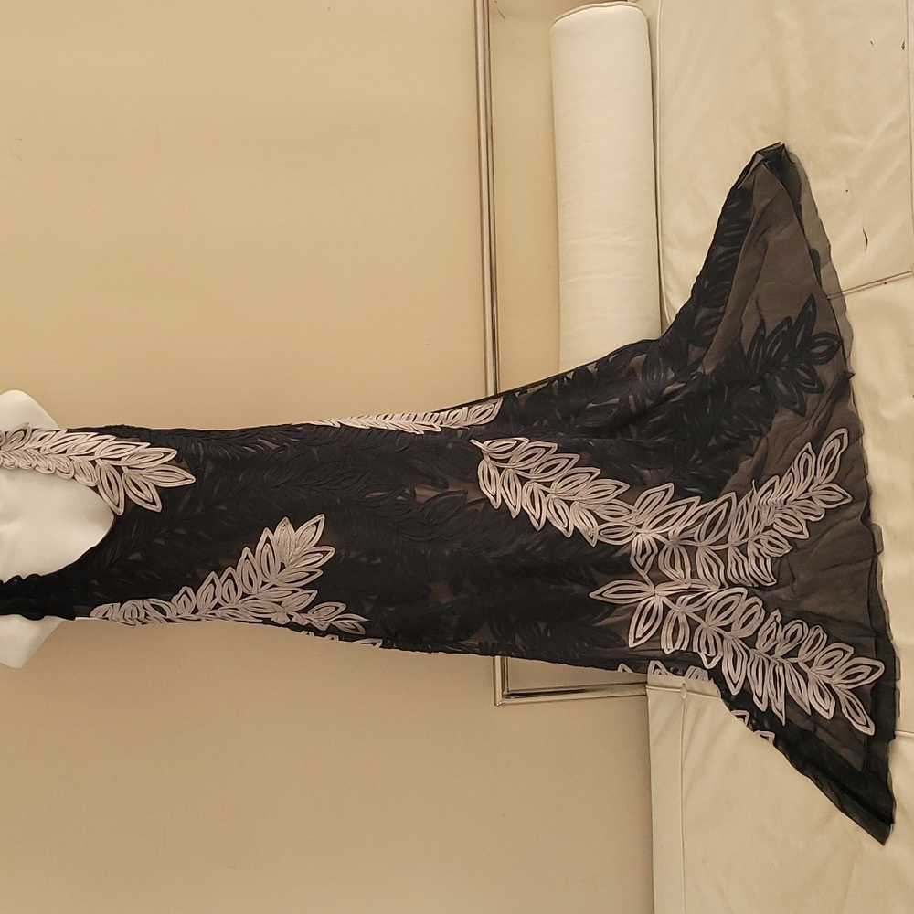Long dress navy and silver